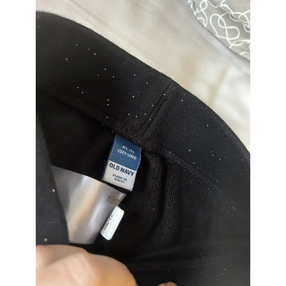 Old Navy Sparkle Cozy Black Leggings size XS size 5